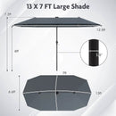 13 FT Double-Sided Patio Umbrella with Solar LED Lights by LJGDeals