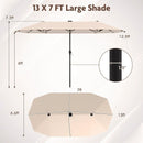 13 FT Double-Sided Patio Umbrella with Solar LED Lights by LJGDeals