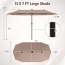 13 FT Double-Sided Patio Umbrella with Solar LED Lights by LJGDeals