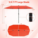 13 FT Double-Sided Patio Umbrella with Solar LED Lights by DirectDeals