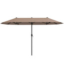 13 FT Large Patio Umbrella Outdoor Double-Sided Table Market Umbrella with Crank Handle-Beige by LJGDeals