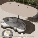 13 FT Large Patio Umbrella Outdoor Double-Sided Table Market Umbrella with Crank Handle-Beige by LJGDeals