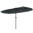 13 FT Large Patio Umbrella Outdoor Double-Sided Table Market Umbrella with Crank Handle-Beige by LJGDeals