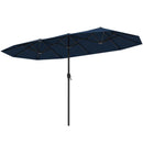 13 FT Large Patio Umbrella Outdoor Double-Sided Table Market Umbrella with Crank Handle-Beige