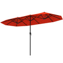 13 FT Large Patio Umbrella Outdoor Double-Sided Table Market Umbrella with Crank Handle-Beige by LJGDeals