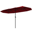 13 FT Large Patio Umbrella Outdoor Double-Sided Table Market Umbrella with Crank Handle-Beige by LJGDeals