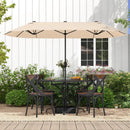 13FT Double-sided Patio Twin Table Umbrella with Crank Handle-Tan by LJGDeals