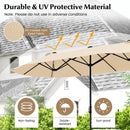 13FT Double-sided Patio Twin Table Umbrella with Crank Handle-Tan by LJGDeals