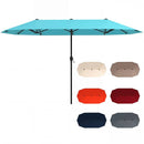 13 FT Large Patio Umbrella Outdoor Double-Sided Table Market Umbrella with Crank Handle-Beige by LJGDeals