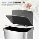 13 Gallons Automatic Garbage Can with Rectangular Infrared Motion Sensor-Sliver
