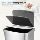 13 Gallons Automatic Garbage Can with Rectangular Infrared Motion Sensor-Sliver by LJGDeals