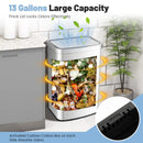 13 Gallons Automatic Garbage Can with Rectangular Infrared Motion Sensor-Sliver by LJGDeals