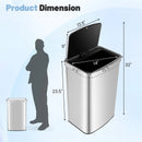 13 Gallons Automatic Garbage Can with Rectangular Infrared Motion Sensor-Sliver by LJGDeals