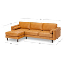 3-Seat L-Shaped Sectional Sofa Couch for Living Room-Brown by LJGDeals