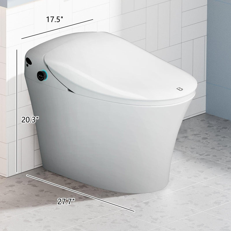 Smart Toilet with Wireless Remote, Multiple Spray Modes, Heated Seat with Warm Water Sprayer and Dryer, Foot Sensor