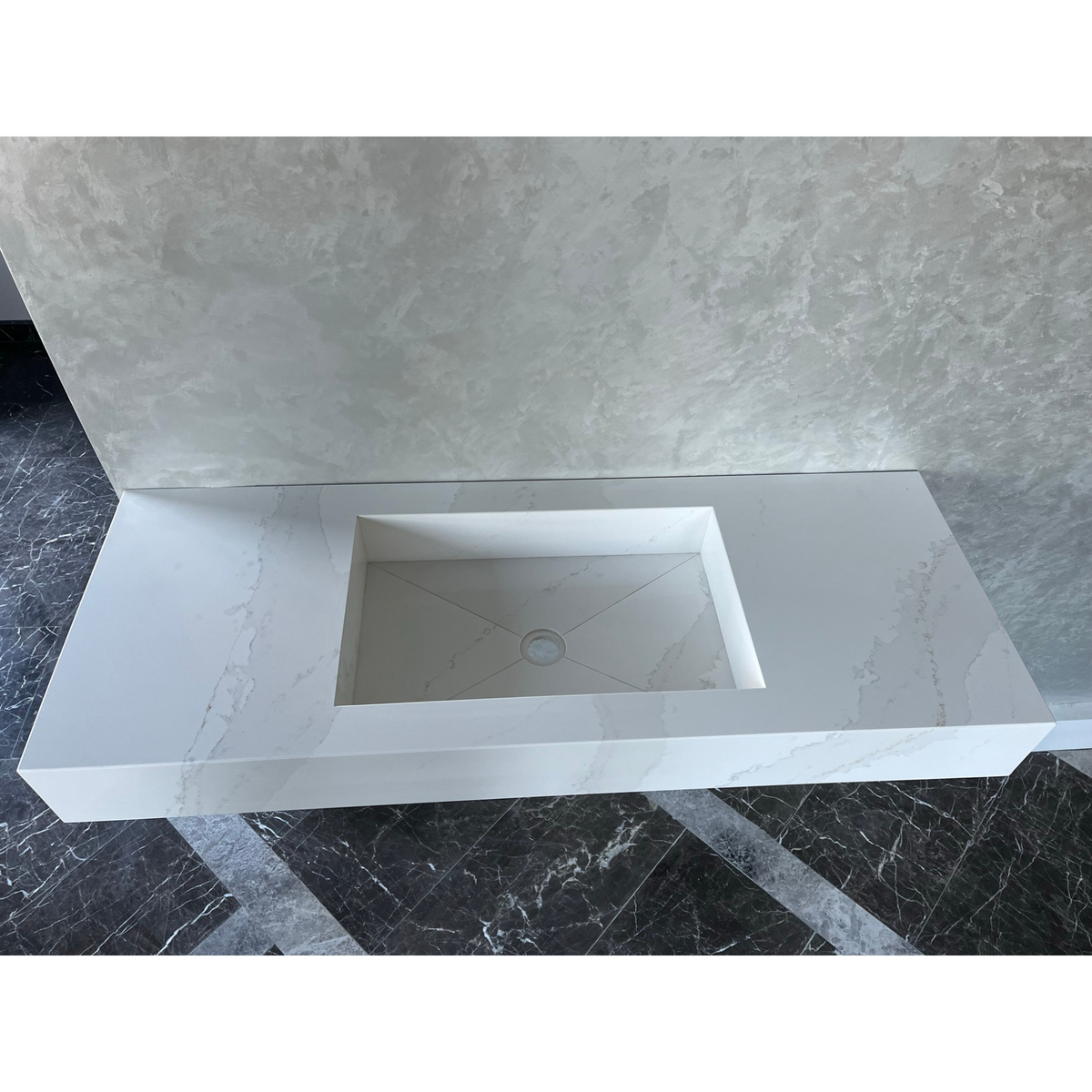 Calacatta Gold Engineered Quartz Kitchen Sink - Luxury Handcrafted Premium Design, photo 9 of 12