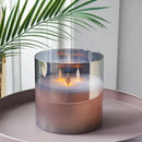6" High 3-Wick Glass Flameless Candles( small Gray) by JHY DESIGN