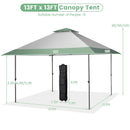 13 x 13 Feet Pop-Up Patio Canopy Tent with Shelter and Wheeled Bag-Gray by LJGDeals