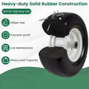 13 x 6.50-6 Flat Free Tires and Wheels 2 Pack Solid Rubber Tires-White by LJGDeals