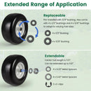 13 x 6.50-6 Flat Free Tires and Wheels 2 Pack Solid Rubber Tires-White by LJGDeals