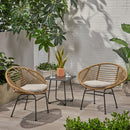 Cordella Outdoor Woven Wicker Chairs with Cushions, Set of 2 by HouseOfZazla