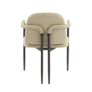 Modern Dining Chair Set of 2 with Iron Frame - Espresso / Khaki by HouseOfZazla