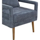 Mid-Century Armchair, Accent Chair with Chenille Armrest & Soft Cushion for Living Room, Bedroom, Home Office, Study, Dark Grayish Blue