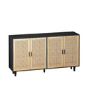 Elegant And Functional 4 Door Rattan Decorative Storage Cabinet by HouseOfZazla