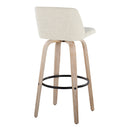 Toriano - Contemporary Fixed Height Barstool Swivel And Round Footrest (Set of 2) by HouseOfZazla