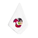 Black haired Mermaid on Red Napkin Cloth Washable, Soft, Durable, Table Dinner Napkins Cloth for Hotel, Lunch, Restaurant, Weddings, Parties