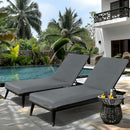 2 Piece Outdoor Chaise Lounge Cushion Set, Replacement Cushions For Patio Furniture by HouseOfZazla