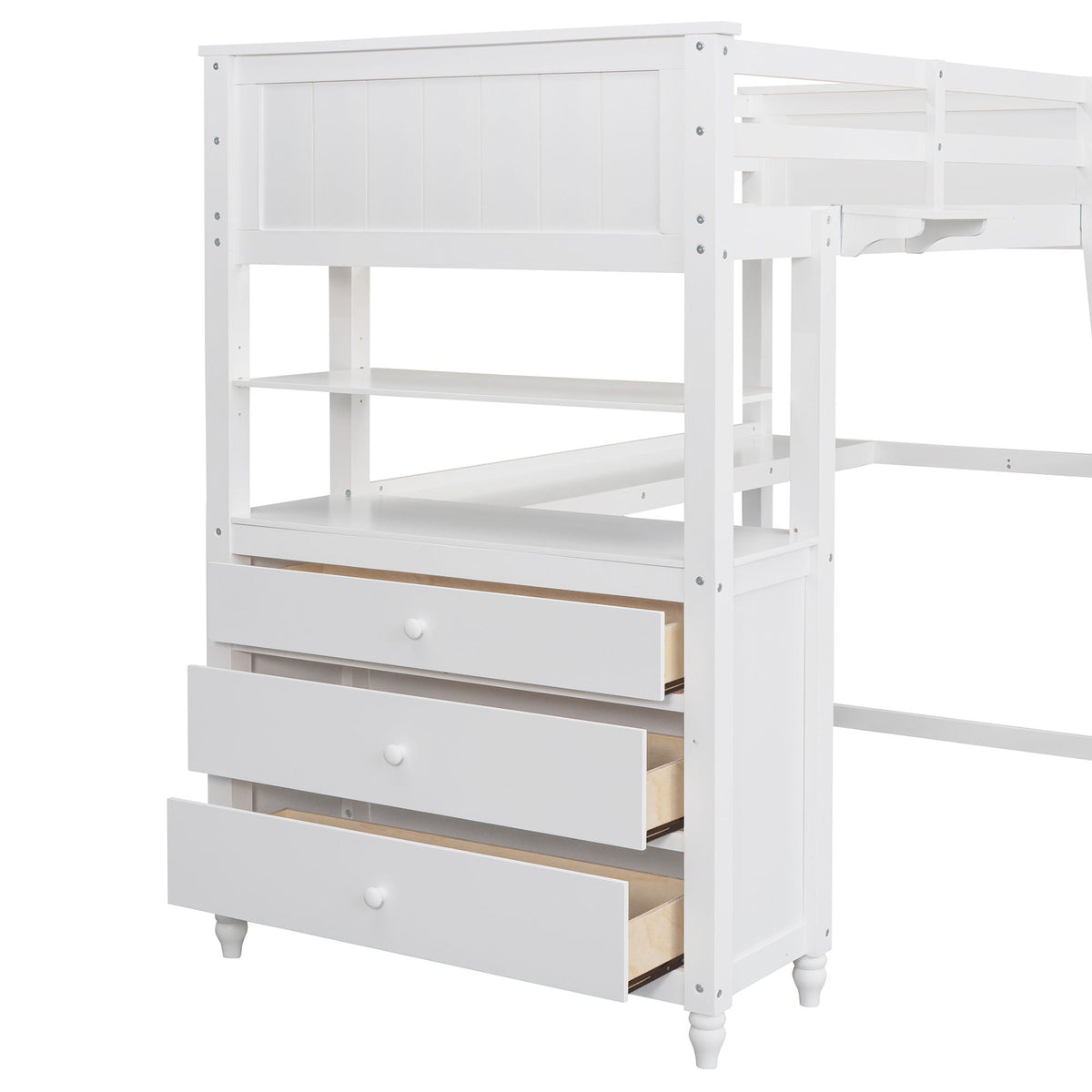Loft Bed With Drawers With Desk And Shelves, photo 2 of 17