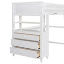 Loft Bed With Drawers With Desk And Shelves by HouseOfZazla