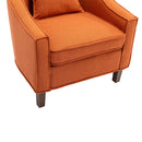 Accent Chair with Ottoman, Mid Century Modern Barrel Chair Upholstered Club Tub Round Arms Chair for Living Room
