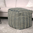 Walle - Fabric Square Pouf Ottoman And Floor Cushion Teal - Blue by HouseOfZazla