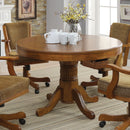 Ghilardi - Game Table Cupholders Round Table With Reversible TopPedestal Base - Amber by HouseOfZazla