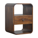 Solid Wood Chestnut Curved Edge Nightstand