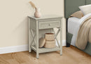 Accent End Table, 2 Tier, Storage Drawer, Transitional Style by HouseOfZazla