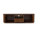 70" TV Stand With Ample Storage, Curved Corners - Dark Brown