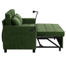 Loveseat Sofa Bed Sleeper With Reversible Backrest, Side Pockets, USB Ports, Phone Holder