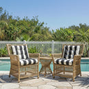Outdoor Chair Cushions Set of 2 – Black and White Striped by HouseOfZazla