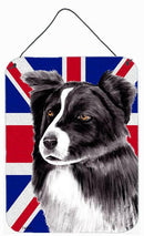 Border Collie with English Union Jack British Flag Wall or Door Hanging Prints SC9824DS1216