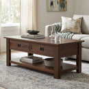 Monroe - Rectangular Coffee Table With Drawers - Brown by HouseOfZazla
