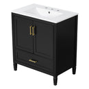Elegant Fluted Bathroom Vanity With Sink, Soft Close Doors & Drawer by HouseOfZazla