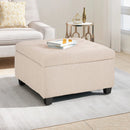 Upholstered Tufted Fabric Storage Ottoman, Wheat by HouseOfZazla