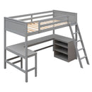Loft Bed With Shelves With Desk by HouseOfZazla