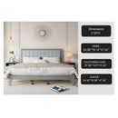 Mid Century Modern Platform Bed With Upholstered Headboard