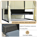 2-3 People Outdoor Swing Bed, Adjustable Curtains, Suitable For Balconies, Gardens And Other Places