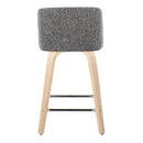 Toriano - Contemporary Fixed Height Counter Stool With Swivel With Square Footrest (Set of 2)