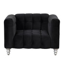 42" Modern Sofa Dutch Fluff Upholstered sofa with solid wood legs, buttoned tufted backrest